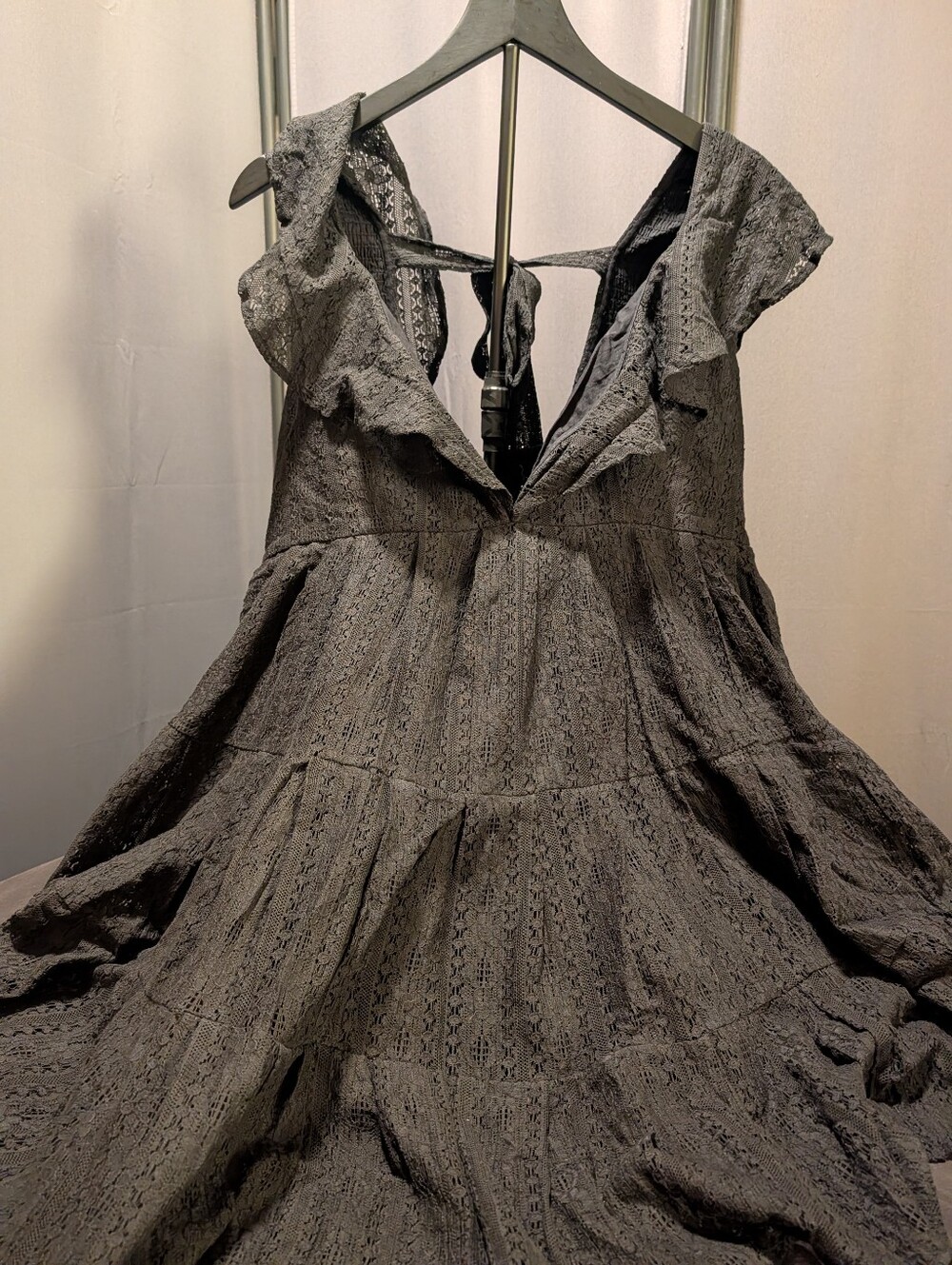 Sleeveless Lace A-Line Dress in Black Free People XL NWT - Picture 2 of 9